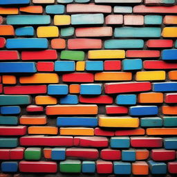 A background made of harsh, vividly colored bricks