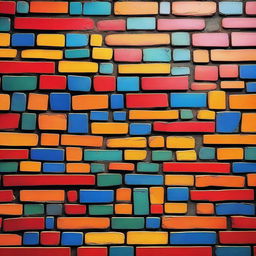 A background made of harsh, vividly colored bricks