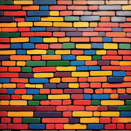 A background made of harsh, vividly colored bricks