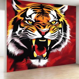 A powerful mural on a wall titled 'ANGER OF THE TIGRESS