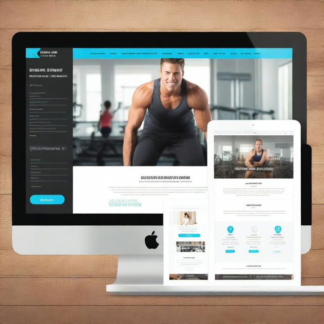 Create a website design for a gym