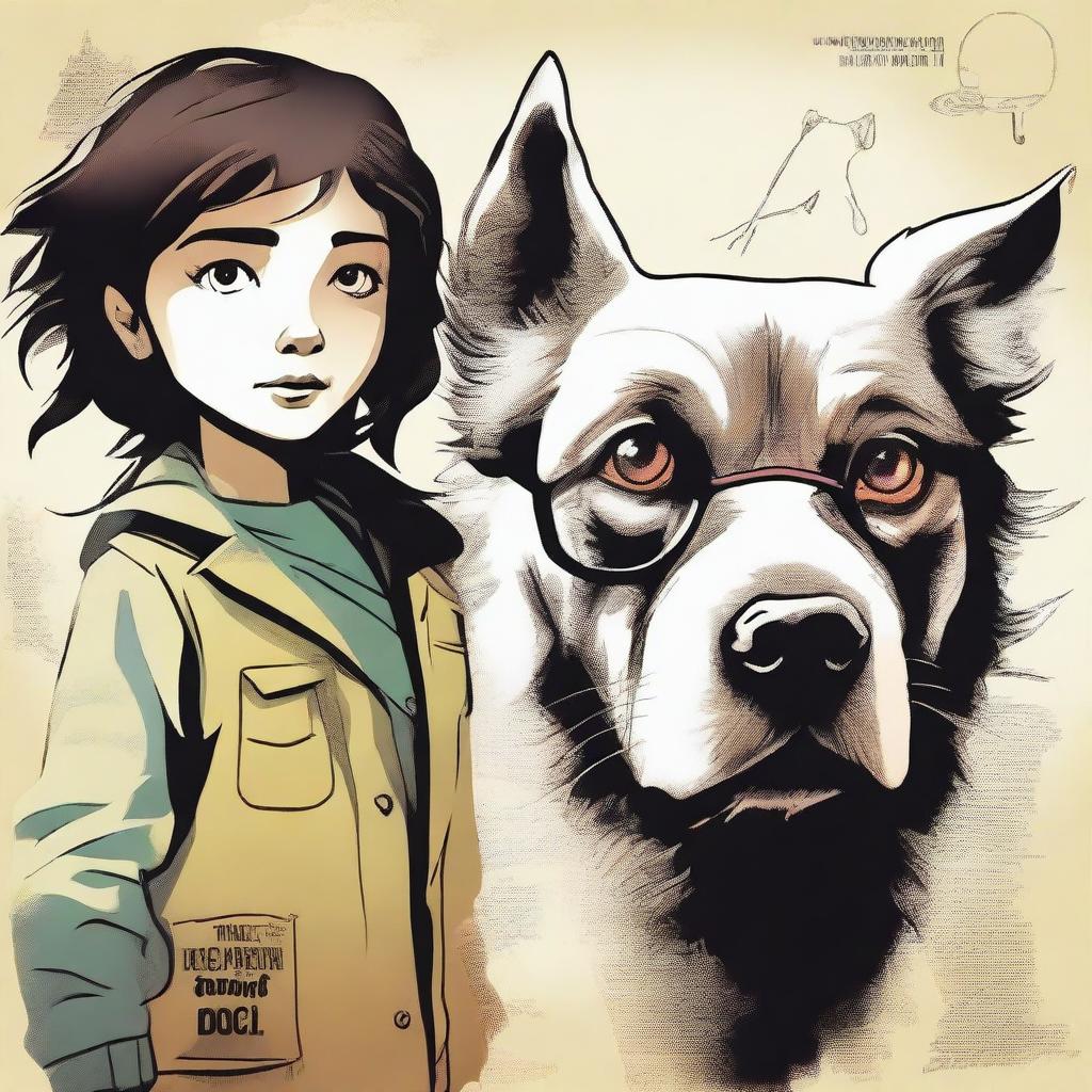 Create a movie poster featuring a young girl on a quest to find her missing dog