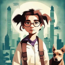 Create a movie poster featuring a young girl on a quest to find her missing dog