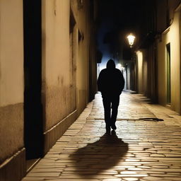 En una noche oscura, Luis caminaba solo por una calle desierta