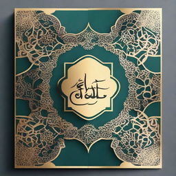 Create a beautiful and elegant book cover page with Islamic art motifs