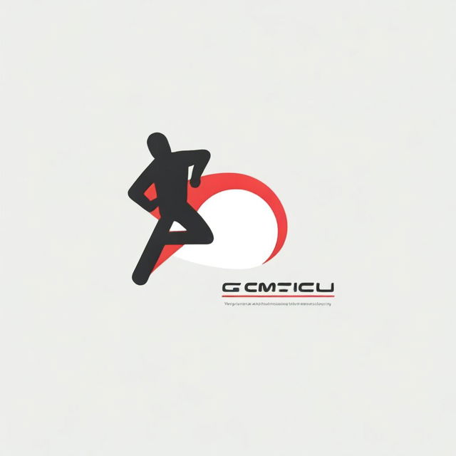 A sleek and modern logo featuring a running figure