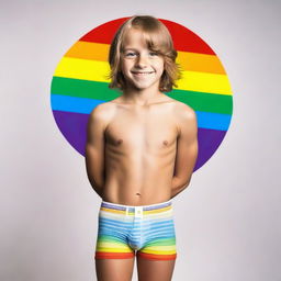 A boy with straight hair celebrating his identity as a gay individual