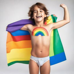 A boy with straight hair celebrating his identity as a gay individual