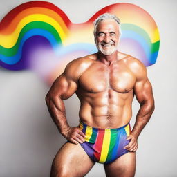 A 54-year-old man with straight hair celebrating his identity as a gay individual