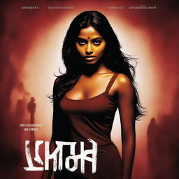 A brown-skinned Indian woman in her 20s, depicted from behind or in profile to avoid showing her front face, is portrayed as a psycho killer on a date night