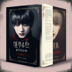 Create a captivating book cover for "Soul-Bound Secrets" featuring Kim Taehyung as a vampire