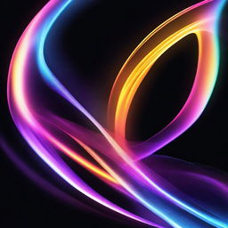 Create an abstract image featuring fluid holographic iridescent neon light curves in motion