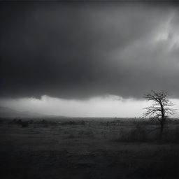 A dark and emotional depiction of Indian land, featuring a moody and somber atmosphere