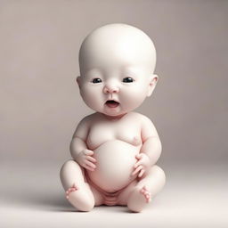 Create an image of a fetus that has grown to be 1 meter tall