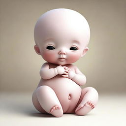 Create an image of a fetus that has grown to be 1 meter tall