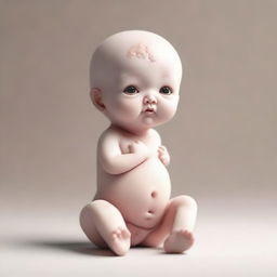 Create an image of a fetus that has grown to be 1 meter tall