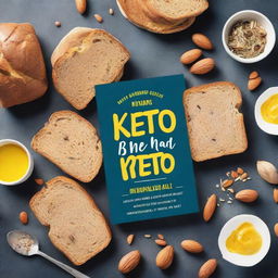 Create a vibrant and inviting cover for a Keto Bread Cookbook