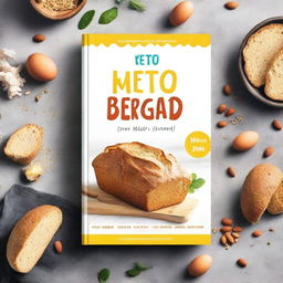 Create a vibrant and inviting cover for a Keto Bread Cookbook