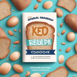 Create a vibrant and inviting cover for a Keto Bread Cookbook