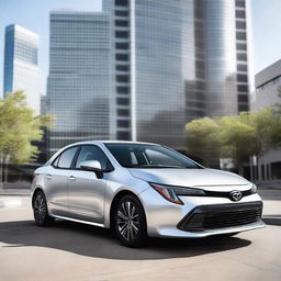 A high-resolution image of a silver Toyota Corolla 2022 model