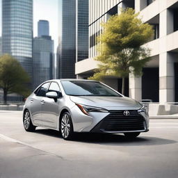 A high-resolution image of a silver Toyota Corolla 2022 model