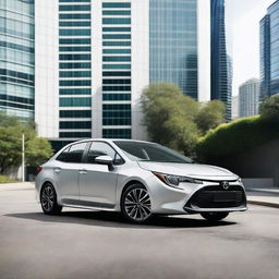 A high-resolution image of a silver Toyota Corolla 2022 model