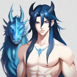 A 25-year-old young male half-dragon with light skin