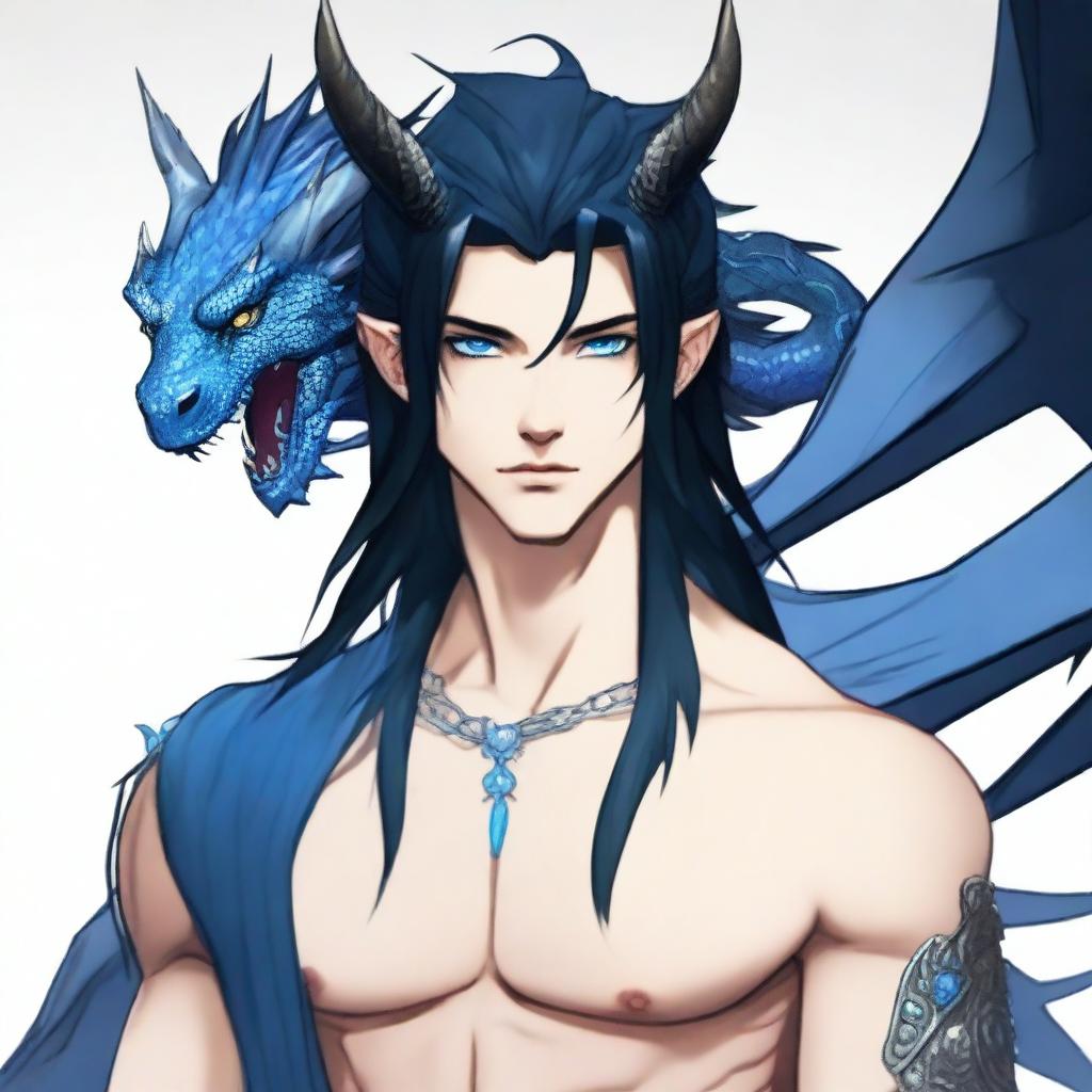 A 25-year-old young male half-dragon with light skin