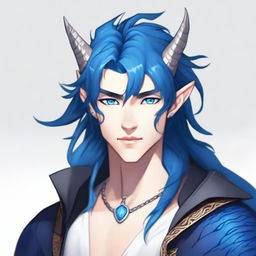 A 25-year-old young male half-dragon with light skin