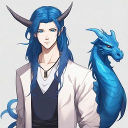 A 25-year-old young male half-dragon with light skin