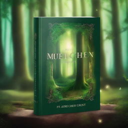 Create a book cover featuring an enchanting forest with a hidden magical portal