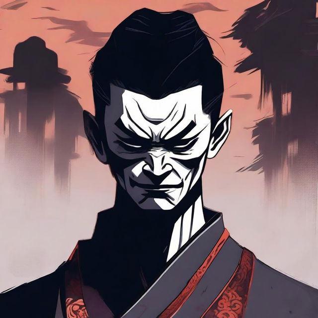 A depiction of an evil Chinese person with human-like features