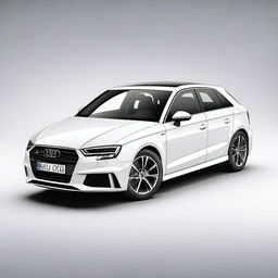 A high-resolution image of a sleek and modern Audi A3 car, showcasing its luxurious design and advanced features