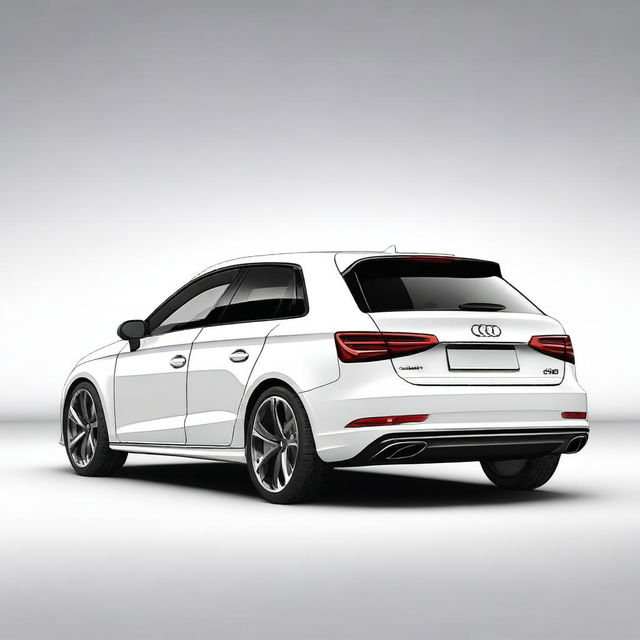 A high-resolution image of a sleek and modern Audi A3 car, showcasing its luxurious design and advanced features