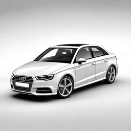 A high-resolution image of a sleek and modern Audi A3 car, showcasing its luxurious design and advanced features