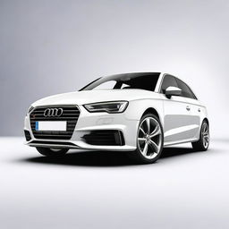 A high-quality image of an Audi A3 car sitting on a solid white background