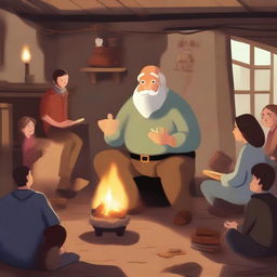 A depiction of a storyteller