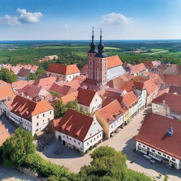 A picturesque view of Złotoryja, a historic town in Poland