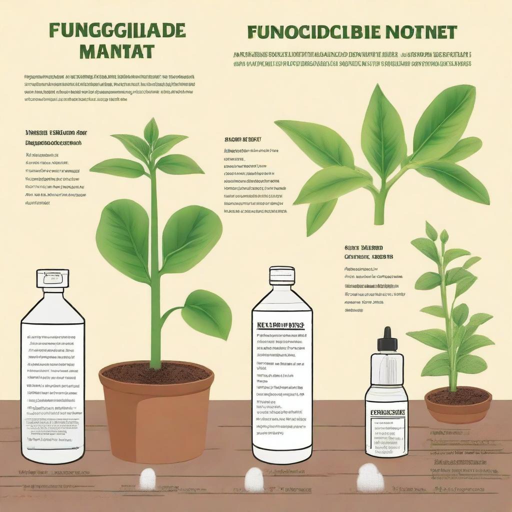 An instructional image showing how to make homemade fungicide and rooting agent using natural ingredients