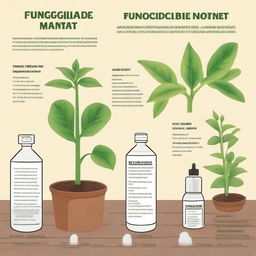 An instructional image showing how to make homemade fungicide and rooting agent using natural ingredients