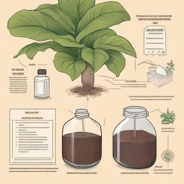 An instructional image showing how to make homemade fungicide and rooting agent using natural ingredients