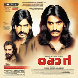 Create a movie poster for a Hindi movie titled 'Dabu' using the original photo of a man with long hair