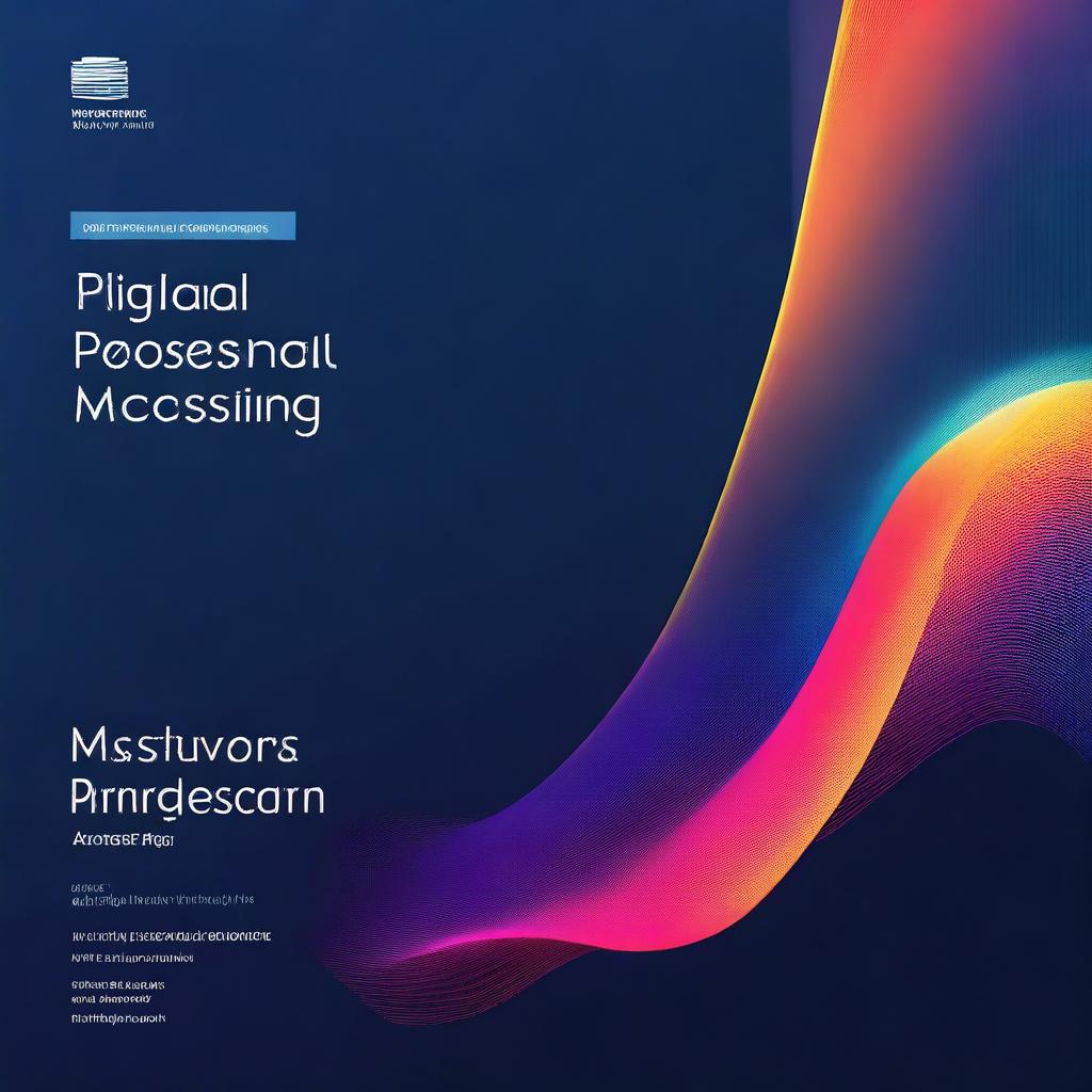 Create a professional cover for a master's research project on digital signal processing