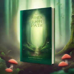 Create a captivating book cover featuring a mysterious forest with a hidden path