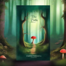 Create a captivating book cover featuring a mysterious forest with a hidden path