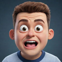 Create a Stumble Guys character with a surprised expression on its face.