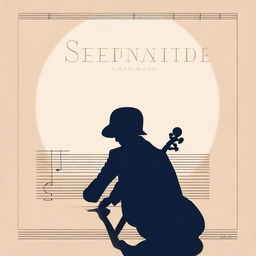 Create a minimalistic design for the title 'Unanswered Serenade' that conveys a theme of lonely contemplation without using any musical objects