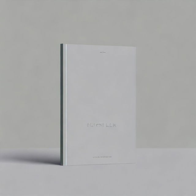 Create a minimalistic gray book cover that conveys the theme of thinking and loneliness