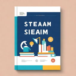 Create a simple book cover for a methodological guide titled 'Methodological Guide: Integrating STEAM Approaches to Develop Language Proficiency'