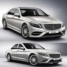 Create an image of a Mercedes S-Class that has been designed by Lada